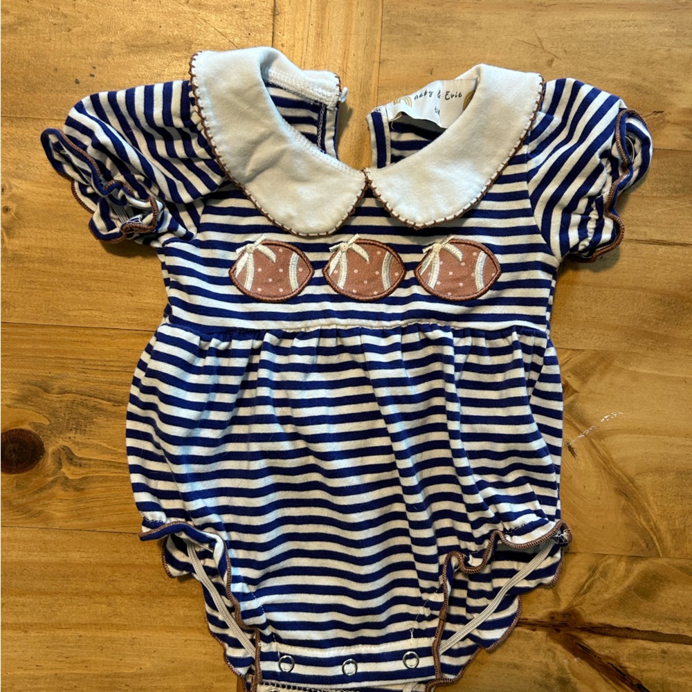 Blue striped football bubble